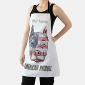アメリカピットブルテリアいじめっ犬ヴィンテージ国旗 エプロン (インサイチュ)