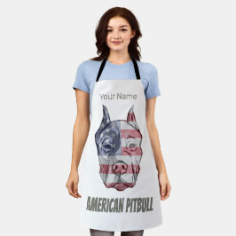 アメリカピットブルテリアいじめっ犬ヴィンテージ国旗 エプロン