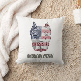 アメリカピットブルテリアいじめっ犬ヴィンテージ国旗 クッション