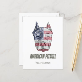 アメリカピットブルテリアいじめっ犬ヴィンテージ国旗 シーズンポストカード