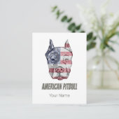 アメリカピットブルテリアいじめっ犬ヴィンテージ国旗 シーズンポストカード (スタンド正面)