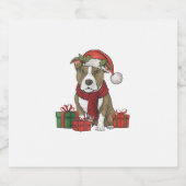 アメリカピットブルテリアドッグクリスマスパーティーサン スパークリングワインラベル (シングルラベル)
