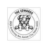 アメリカピットブルドッグ差出人住所ファミリー ラバースタンプ (インプリント)