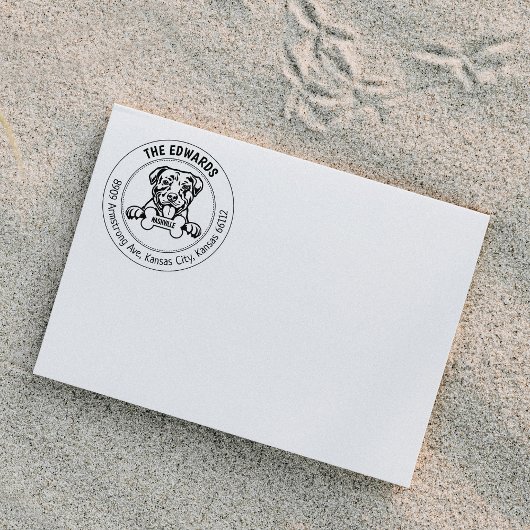 アメリカピットブルドッグ差出人住所ファミリー ラバースタンプ