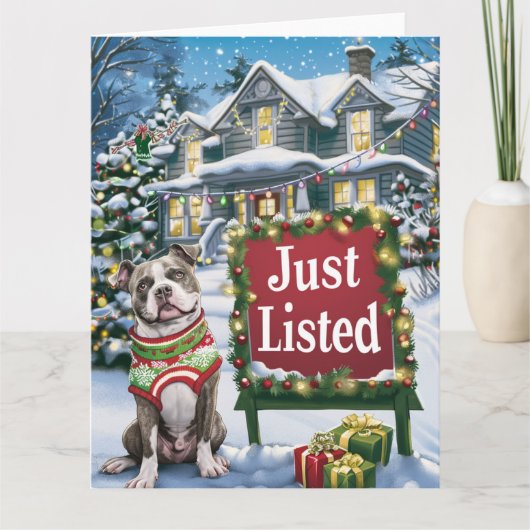 アメリカピットブルフェスティバルユーモア不動産仲介業者クリスマス カード (正面)