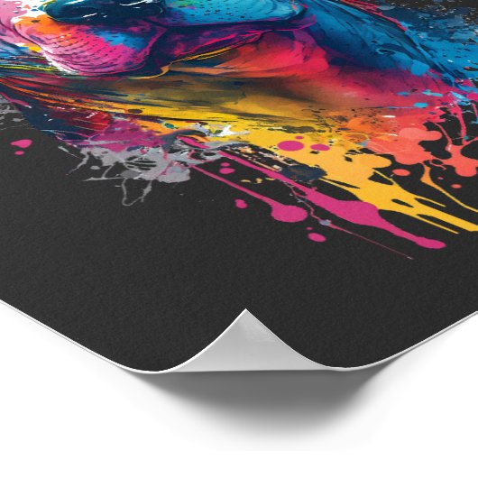 アメリカピットブル – ネオングラフティインクスプラッシュ ポスター (角)