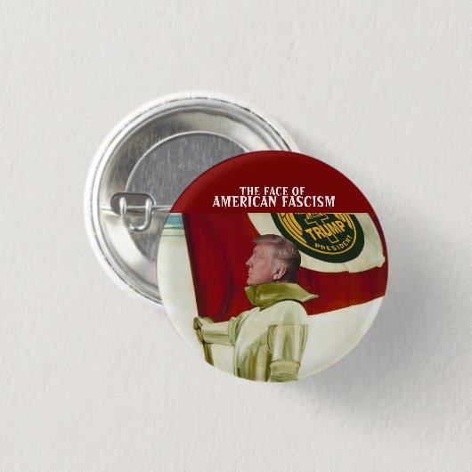 アメリカファシズムの顔 缶バッジ (正面&裏面)
