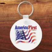 アメリカファーストの星とストライプ キーホルダー (裏面)