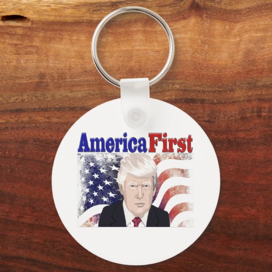 アメリカファーストの星とストライプ キーホルダー (裏面)