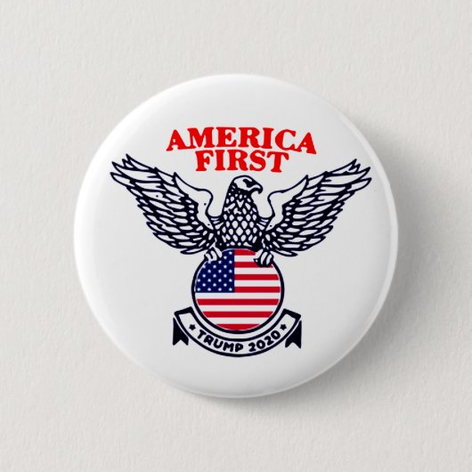 アメリカファーストトランプ2020 缶バッジ (正面)