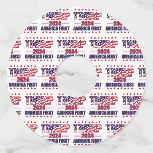 アメリカファーストトランプ2024 ワイングラスタグ (正面)