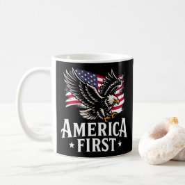 アメリカファースト愛国的なハクトウワシ7月4日 コーヒーマグカップ