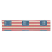 アメリカフェイクのバーラップ国旗 ショートテーブルランナー (横)