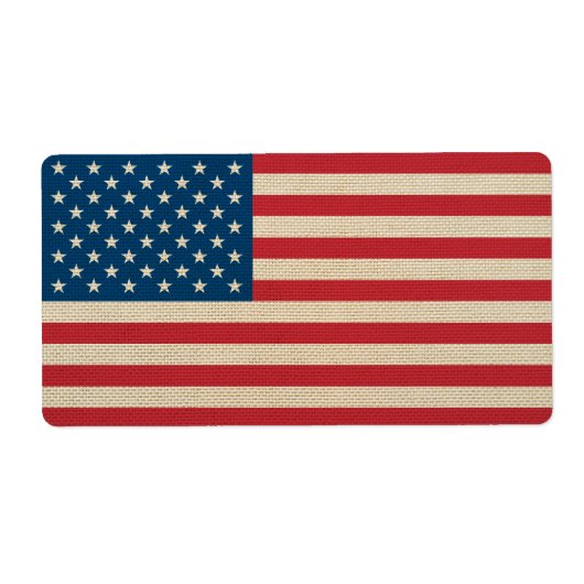 アメリカフェイクのバーラップ国旗 ラベル (正面)