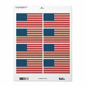 アメリカフェイクのバーラップ国旗 ラベル (フルシート)