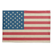 アメリカフェイクのバーラップ国旗 枕カバー (裏面-左)