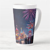 アメリカフェスティバル7月4日お祝い花火 カフェラテマグ (右アングル)