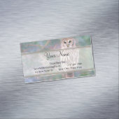 アメリカフクロウのパステルOilpainting マグネット名刺 (インサイチュ)