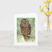 アメリカフクロウのメッセージカード カード (黄色い花)