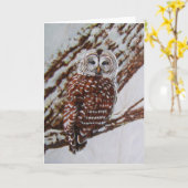 アメリカフクロウの挨拶状-ブランク中 カード (黄色い花)