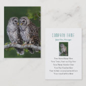 アメリカフクロウの鳥類捕獲人の野性生物の名刺 名刺 (正面/裏面)