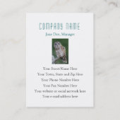 アメリカフクロウの鳥類捕獲人の野性生物の名刺 名刺 (裏面)