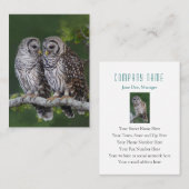 アメリカフクロウの鳥類捕獲人の野性生物の名刺 名刺 (正面/裏面)