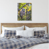 アメリカフクロウ(Barred Owl)秋の姿 | ミシガン州アルジャー郡 キャンバスプリント (インサイチュ (寝室))