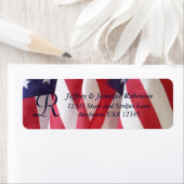 アメリカフラグ名と住所 シールモノグラム ラベル (インサイチュ)