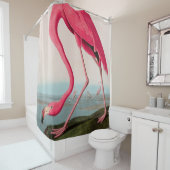 アメリカフラミンゴバードズオブアメリカオードゥボンプリント シャワーカーテン (インサイチュ)