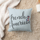 アメリカフランスのの絡み合ったハートがクッション クッション (ブランケット)