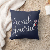 アメリカフランスのの絡み合ったハートがクッション クッション (ブランケット)