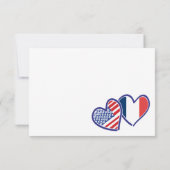 アメリカフランスのハート国旗 出欠カード (裏面)