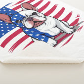 アメリカフランスの国旗を掲げた漫画のブルドッグ シェルパブランケット (3/4)