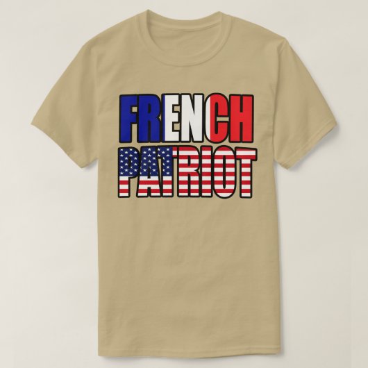 アメリカフランスの愛国者プライド伝統国旗の贈り物 Tシャツ (デザイン正面)