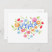アメリカフローラハートはがき ポストカード (正面/裏面)