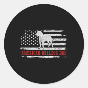 アメリカブルドッグパパ動揺してアメリカ国旗Patr ラウンドシール