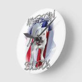 アメリカブルドッグ ラウンド壁時計 (傾斜)