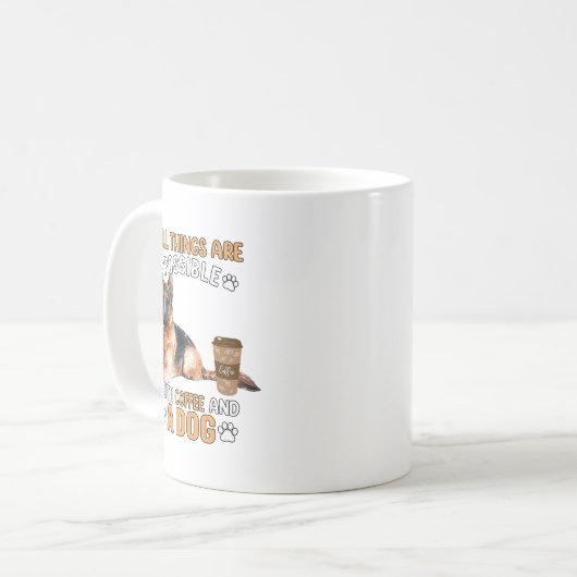 アメリカプライドかわいい犬の動物ギフト米国国旗ドイツ語 コーヒーマグカップ (正面左)