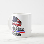 アメリカプライドアメリカ国旗の拳 コーヒーマグカップ (正面左)