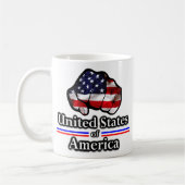 アメリカプライドアメリカ国旗の拳 コーヒーマグカップ (左)