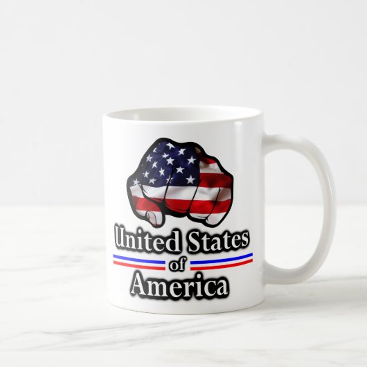 アメリカプライドアメリカ国旗の拳 コーヒーマグカップ (右)