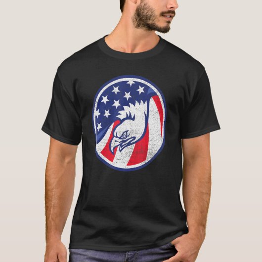 アメリカプライドイーグルアメリカ独立記念日 Tシャツ (正面)