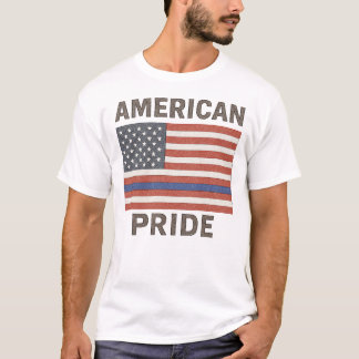 アメリカプライドシャツ – 薄い青い線 Tシャツ