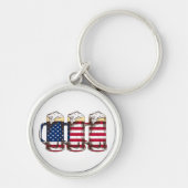 アメリカプライドビール国旗のキーリング キーホルダー (正面)