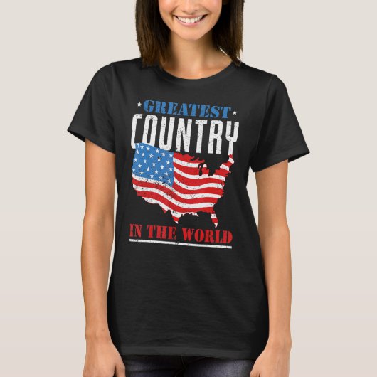 アメリカプライドフリーダムリバティー米国国旗Happy 4Th O Tシャツ (正面)