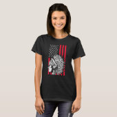 アメリカプライドヘアドス米国国旗のインディアン先住民A Tシャツ (正面フル)