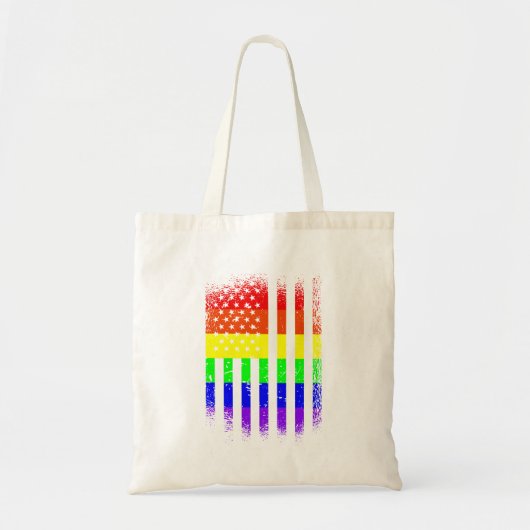 アメリカプライド国旗レインボーlgbt トートバッグ (正面)