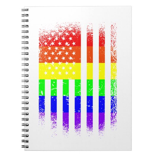 アメリカプライド国旗レインボーlgbt ノートブック (正面)