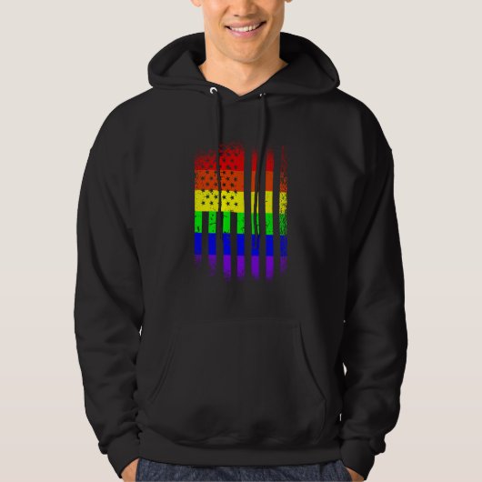 アメリカプライド国旗レインボーlgbt パーカ (正面)